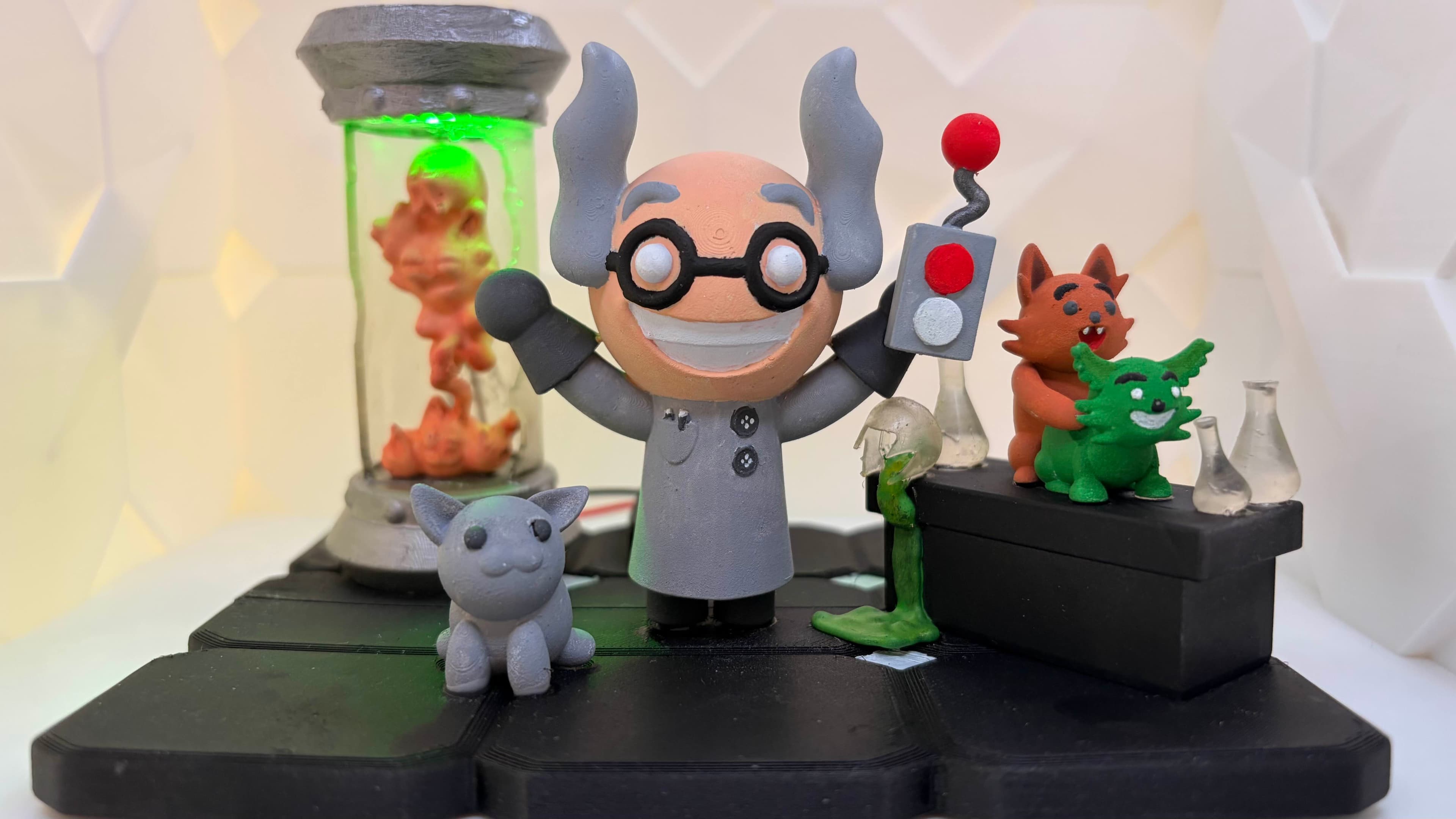 Figura impresa — diorama Mewgenics